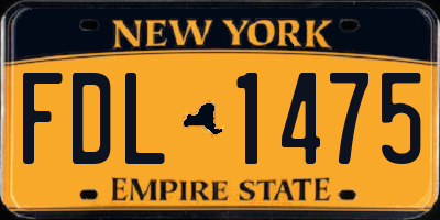 NY license plate FDL1475