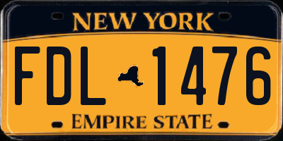 NY license plate FDL1476