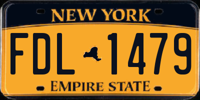 NY license plate FDL1479