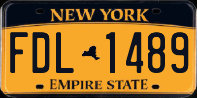 NY license plate FDL1489