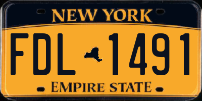 NY license plate FDL1491