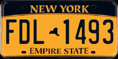 NY license plate FDL1493