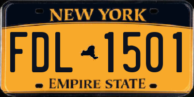 NY license plate FDL1501