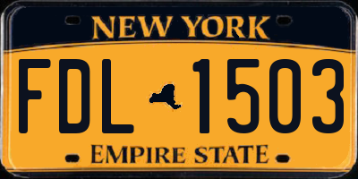 NY license plate FDL1503