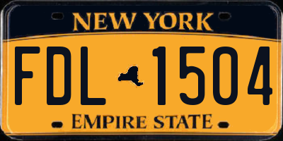 NY license plate FDL1504