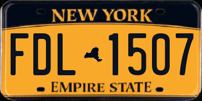 NY license plate FDL1507