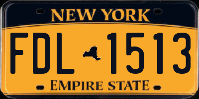 NY license plate FDL1513