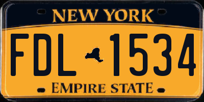 NY license plate FDL1534