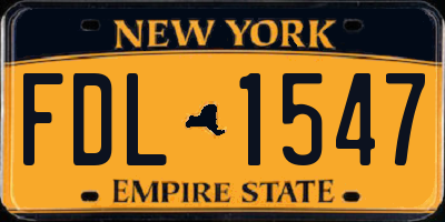 NY license plate FDL1547