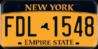 NY license plate FDL1548