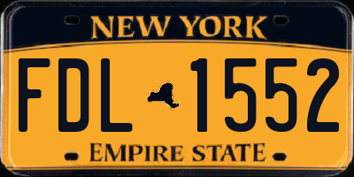 NY license plate FDL1552