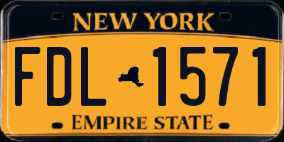 NY license plate FDL1571