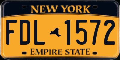 NY license plate FDL1572