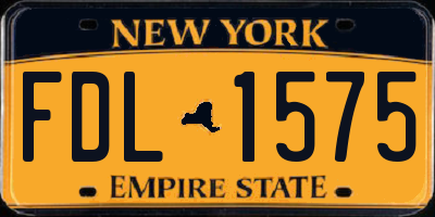 NY license plate FDL1575