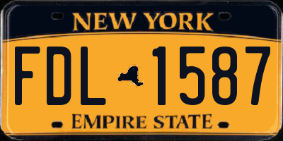 NY license plate FDL1587