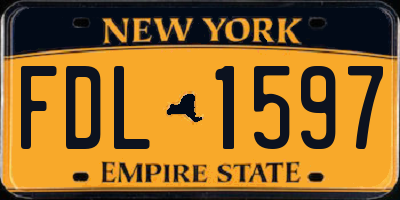 NY license plate FDL1597