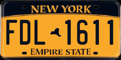 NY license plate FDL1611