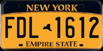 NY license plate FDL1612