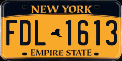 NY license plate FDL1613