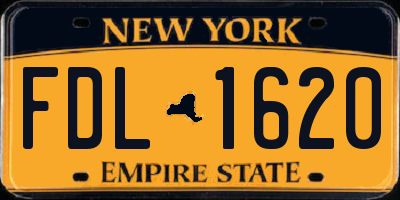 NY license plate FDL1620