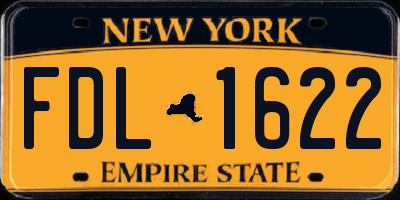 NY license plate FDL1622