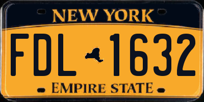 NY license plate FDL1632