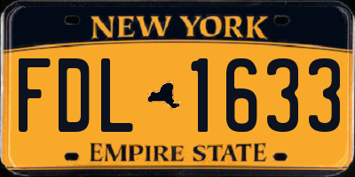NY license plate FDL1633