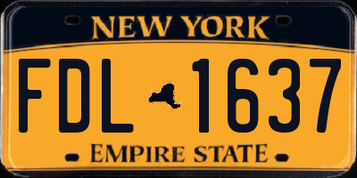 NY license plate FDL1637