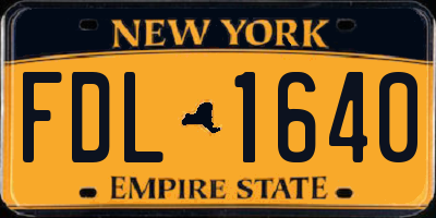 NY license plate FDL1640