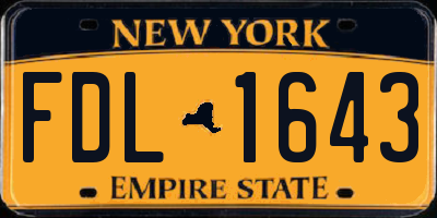 NY license plate FDL1643