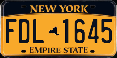 NY license plate FDL1645