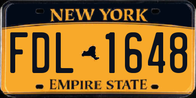 NY license plate FDL1648