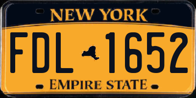 NY license plate FDL1652