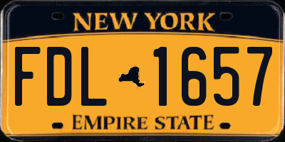 NY license plate FDL1657