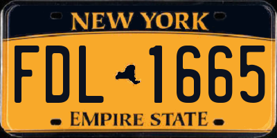 NY license plate FDL1665