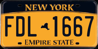 NY license plate FDL1667