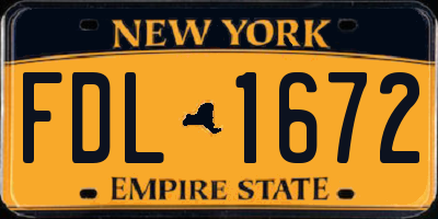 NY license plate FDL1672