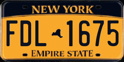 NY license plate FDL1675