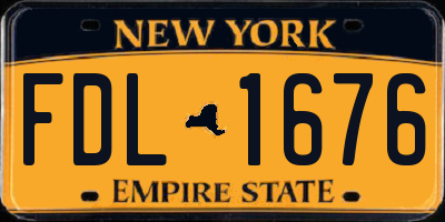 NY license plate FDL1676