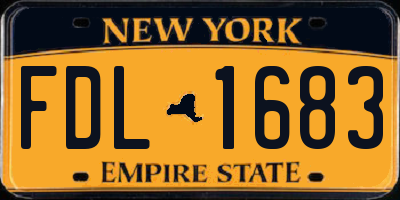 NY license plate FDL1683