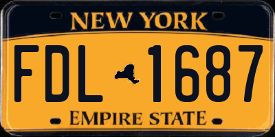 NY license plate FDL1687