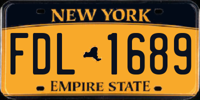 NY license plate FDL1689