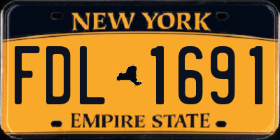 NY license plate FDL1691