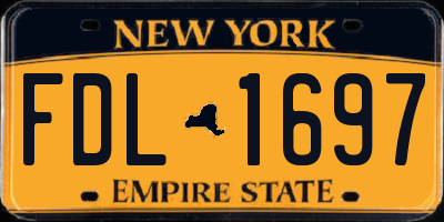 NY license plate FDL1697