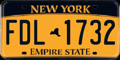 NY license plate FDL1732