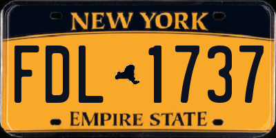 NY license plate FDL1737