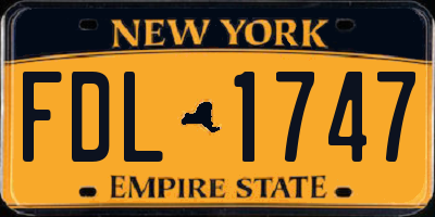 NY license plate FDL1747