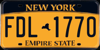 NY license plate FDL1770