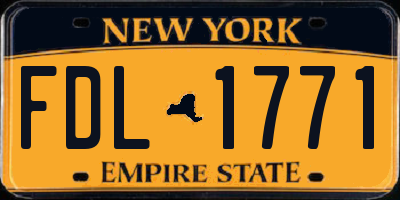 NY license plate FDL1771