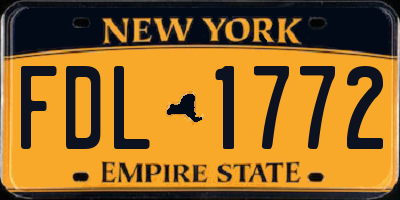 NY license plate FDL1772